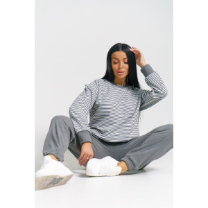 Костюм двойка женский "Морячка" поларфлис (последний размер) графит 50,58