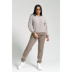 Костюм двойка женский "Морячка" поларфлис (последний размер) шоколад 46