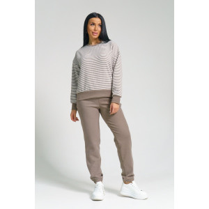 Костюм двойка женский "Морячка" поларфлис (последний размер) шоколад 46