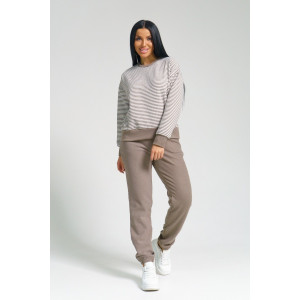 Костюм двойка женский "Морячка" поларфлис (последний размер) шоколад 46