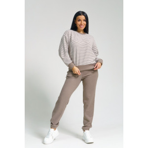 Костюм двойка женский "Морячка" поларфлис (последний размер) шоколад 46