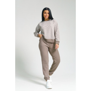 Костюм двойка женский "Морячка" поларфлис (последний размер) шоколад 46