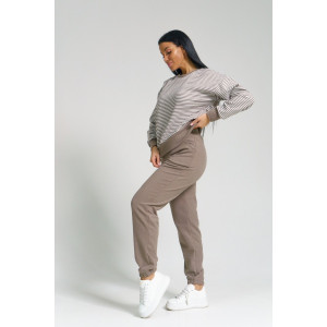 Костюм двойка женский "Морячка" поларфлис (последний размер) шоколад 46