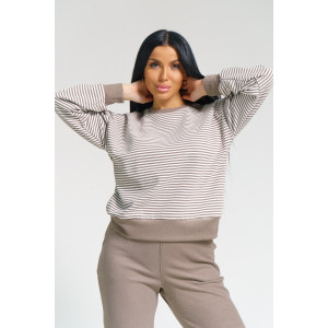 Костюм двойка женский "Морячка" поларфлис (последний размер) шоколад 46