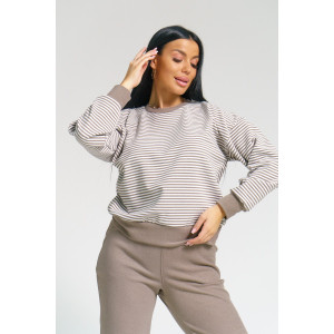 Костюм двойка женский "Морячка" поларфлис (последний размер) шоколад 46