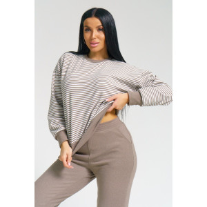 Костюм двойка женский "Морячка" поларфлис (последний размер) шоколад 46