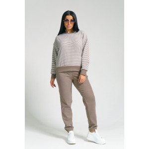 Костюм двойка женский "Морячка" поларфлис (последний размер) шоколад 46