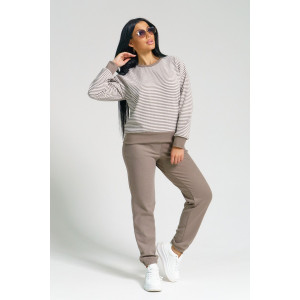 Костюм двойка женский "Морячка" поларфлис (последний размер) шоколад 46