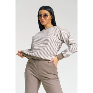 Костюм двойка женский "Морячка" поларфлис (последний размер) шоколад 46