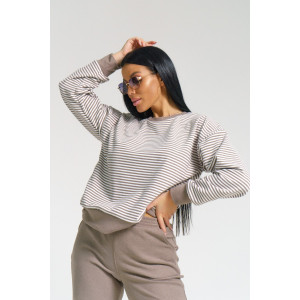 Костюм двойка женский "Морячка" поларфлис (последний размер) шоколад 46