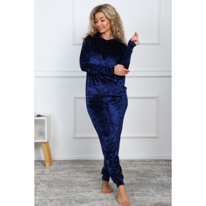 Костюм двойка женский "Гламур" велюр (последний размер) индиго 52