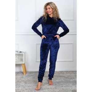 Костюм двойка женский "Гламур" велюр (последний размер) индиго 52