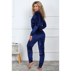 Костюм двойка женский "Гламур" велюр (последний размер) индиго 52