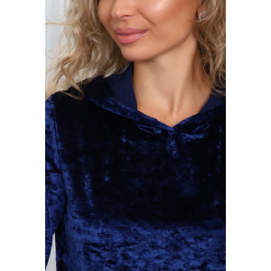 Костюм двойка женский "Гламур" велюр (последний размер) индиго 52