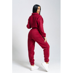 Костюм двойка женский "Профи" флис (последний размер) бордо 54