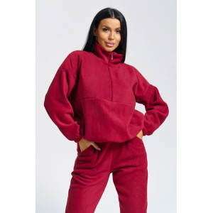 Костюм двойка женский "Профи" флис (последний размер) бордо 54