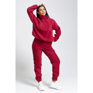 Костюм двойка женский "Профи" флис (последний размер) бордо 54