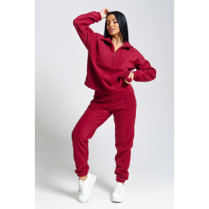 Костюм двойка женский "Профи" флис (последний размер) бордо 54