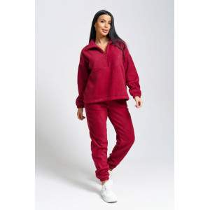 Костюм двойка женский "Профи" флис (последний размер) бордо 54