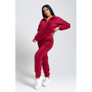 Костюм двойка женский "Профи" флис (последний размер) бордо 54