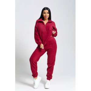 Костюм двойка женский "Профи" флис (последний размер) бордо 54