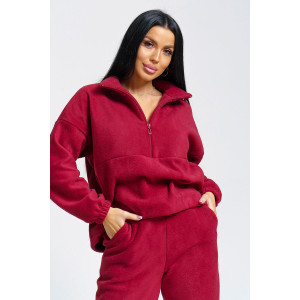 Костюм двойка женский "Профи" флис (последний размер) бордо 54