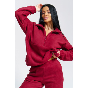 Костюм двойка женский "Профи" флис (последний размер) бордо 54