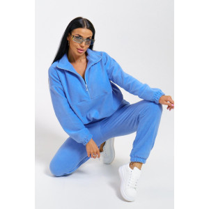 Костюм двойка женский "Профи" флис (последний размер) голубой 54