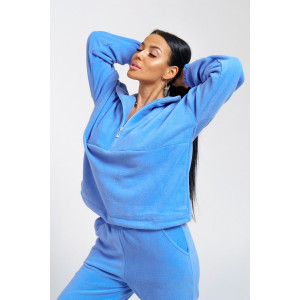 Костюм двойка женский "Профи" флис (последний размер) голубой 54