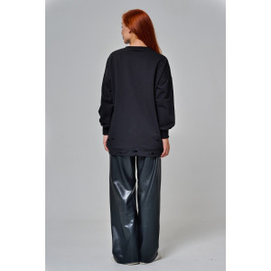 Толстовка женская №67188 футер с лайкрой 2-х нитка (р-ры: 44-60) черный Толстовка женская №67188 футер с лайкрой 2-х нитка (р-ры: 44-60) черный