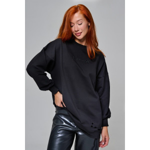 Толстовка женская №67188 футер с лайкрой 2-х нитка (р-ры: 44-60) черный Толстовка женская №67188 футер с лайкрой 2-х нитка (р-ры: 44-60) черный