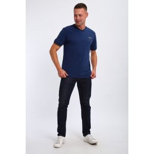 Футболка мужская №059 кулирка с лайкрой пенье (р-ры: M-6XL) индиго Футболка мужская №059 кулирка с лайкрой пенье (р-ры: M-6XL) индиго