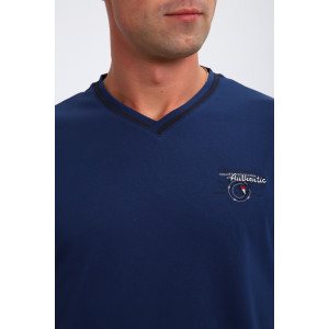 Футболка мужская №059 кулирка с лайкрой пенье (р-ры: M-6XL) индиго Футболка мужская №059 кулирка с лайкрой пенье (р-ры: M-6XL) индиго