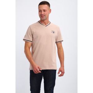 Футболка мужская №059 кулирка с лайкрой пенье (р-ры: M-6XL) бежевый Футболка мужская №059 кулирка с лайкрой пенье (р-ры: M-6XL) бежевый