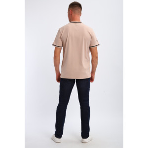 Футболка мужская №059 кулирка с лайкрой пенье (р-ры: M-6XL) бежевый Футболка мужская №059 кулирка с лайкрой пенье (р-ры: M-6XL) бежевый