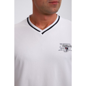 Футболка мужская №059 кулирка с лайкрой пенье (р-ры: M-6XL) белый Футболка мужская №059 кулирка с лайкрой пенье (р-ры: M-6XL) белый