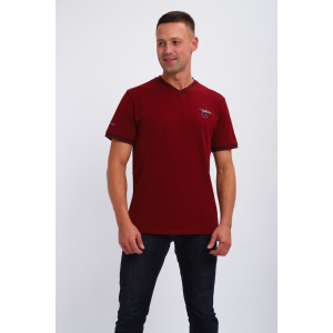 Футболка мужская №059 кулирка с лайкрой пенье (р-ры: M-6XL) бордовый Футболка мужская №059 кулирка с лайкрой пенье (р-ры: M-6XL) бордовый