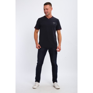 Футболка мужская №059 кулирка с лайкрой пенье (р-ры: M-6XL) темно-синий Футболка мужская №059 кулирка с лайкрой пенье (р-ры: M-6XL) темно-синий