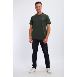 Футболка мужская №059 кулирка с лайкрой пенье (р-ры: M-6XL) хаки Футболка мужская №059 кулирка с лайкрой пенье (р-ры: M-6XL) хаки