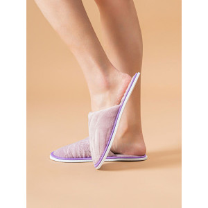 Тапки женские ЖВТ велсофт (р-ры: 36-43) листья фиолетовый