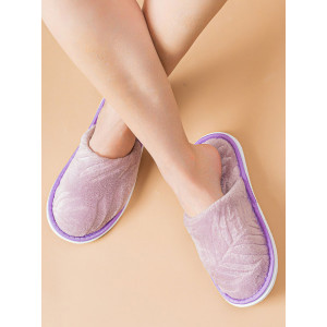 Тапки женские ЖВТ велсофт (р-ры: 36-43) листья фиолетовый