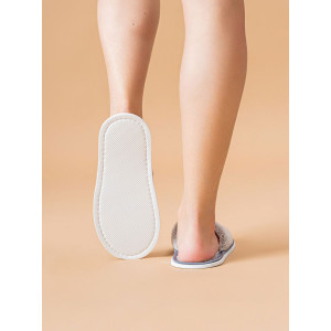 Тапки женские ЖВТ велсофт (р-ры: 36-43) квадрат серый