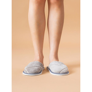 Тапки женские ЖВТ велсофт (р-ры: 36-43) квадрат серый