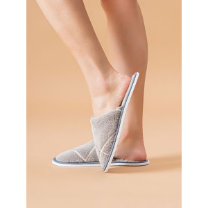 Тапки женские ЖВТ велсофт (р-ры: 36-43) квадрат серый