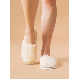 Тапки женские ЖВТ велсофт (р-ры: 36-43) Тедди молочный