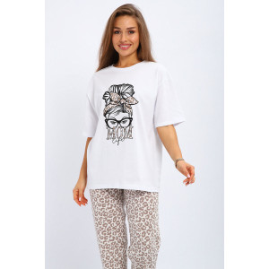 Костюм двойка женский №210.2 кулирка (р-ры: 42-56) бежевый