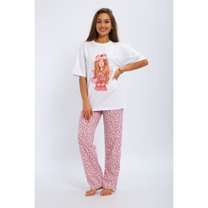 Костюм двойка женский №210.3 кулирка (р-ры: 42-56) розовый