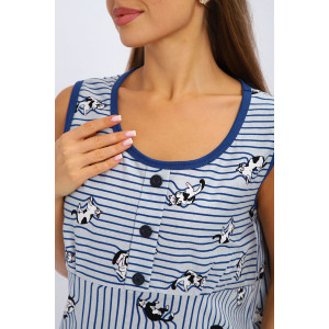 Сорочка женская №201 кулирка (р-ры: 46-56) голубой Сорочка женская №201 кулирка (р-ры: 46-56) голубой