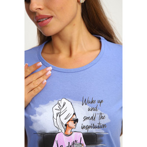 Туника женская №206 кулирка (р-ры: 44-58) голубой