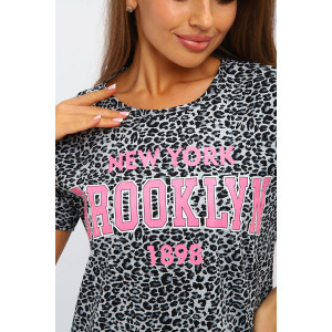 Туника женская №202 кулирка (р-ры: 44-58) леопард